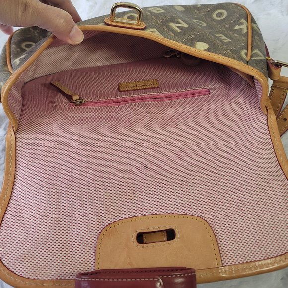Vintage DOONEY&BOURKE Signature Coated Canvas Leather Shoulder Strap Handbag - Picture 8 of 13